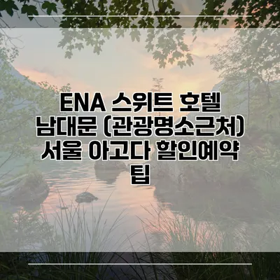 ENA 스위트 호텔 남대문 (관광명소근처) 서울 아고다 할인예약 팁
