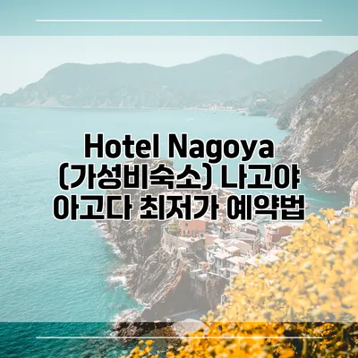 Hotel Nagoya (가성비숙소) 나고야 아고다 최저가 예약법