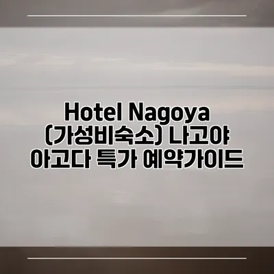 Hotel Nagoya (가성비숙소) 나고야 아고다 특가 예약가이드