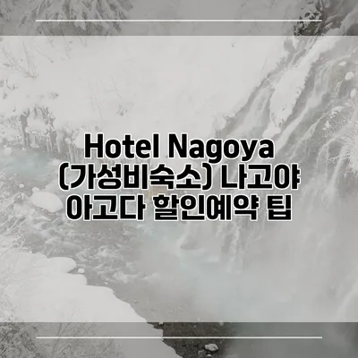 Hotel Nagoya (가성비숙소) 나고야 아고다 할인예약 팁