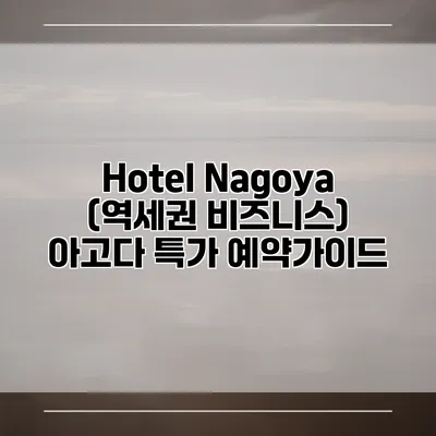 Hotel Nagoya (역세권 비즈니스) 아고다 특가 예약가이드