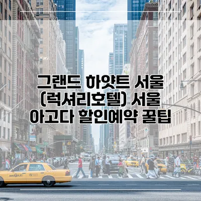 그랜드 하얏트 서울 (럭셔리호텔) 서울 아고다 할인예약 꿀팁