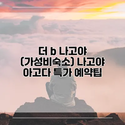 더 b 나고야 (가성비숙소) 나고야 아고다 특가 예약팁