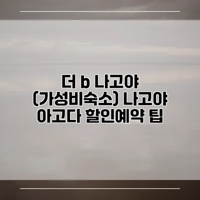 더 b 나고야 (가성비숙소) 나고야 아고다 할인예약 팁