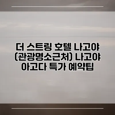 더 스트링 호텔 나고야 (관광명소근처) 나고야 아고다 특가 예약팁