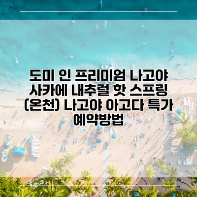 도미 인 프리미엄 나고야 사카에 내추럴 핫 스프링 (온천) 나고야 아고다 특가 예약방법