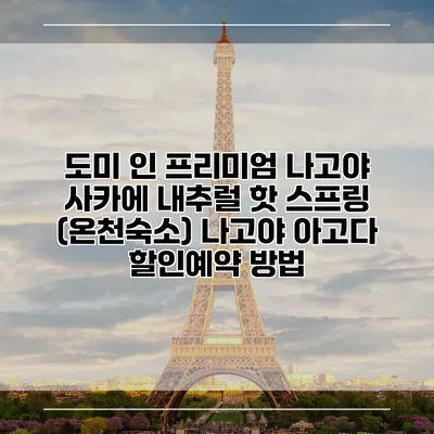 도미 인 프리미엄 나고야 사카에 내추럴 핫 스프링 (온천숙소) 나고야 아고다 할인예약 방법