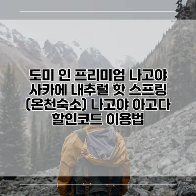 도미 인 프리미엄 나고야 사카에 내추럴 핫 스프링 (온천숙소) 나고야 아고다 할인코드 이용법