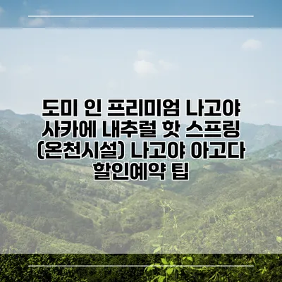 도미 인 프리미엄 나고야 사카에 내추럴 핫 스프링 (온천시설) 나고야 아고다 할인예약 팁