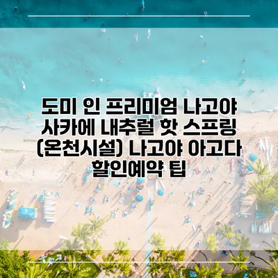 도미 인 프리미엄 나고야 사카에 내추럴 핫 스프링 (온천시설) 나고야 아고다 할인예약 팁