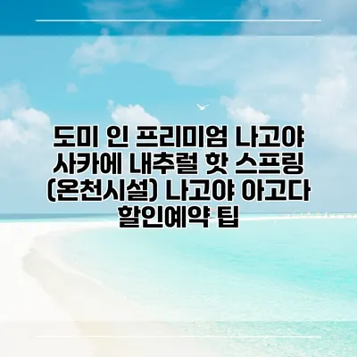 도미 인 프리미엄 나고야 사카에 내추럴 핫 스프링 (온천시설) 나고야 아고다 할인예약 팁