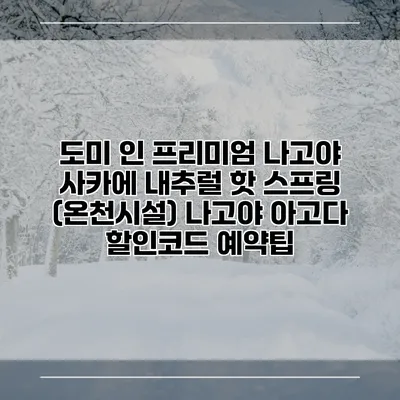 도미 인 프리미엄 나고야 사카에 내추럴 핫 스프링 (온천시설) 나고야 아고다 할인코드 예약팁