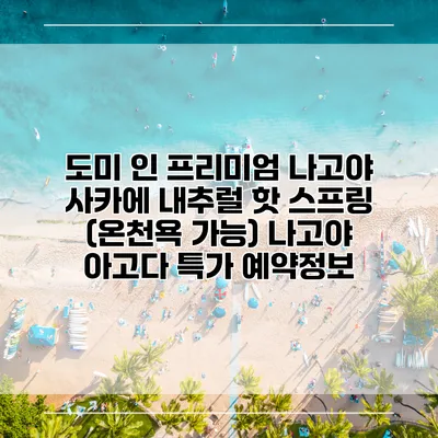 도미 인 프리미엄 나고야 사카에 내추럴 핫 스프링 (온천욕 가능) 나고야 아고다 특가 예약정보