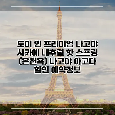 도미 인 프리미엄 나고야 사카에 내추럴 핫 스프링 (온천욕) 나고야 아고다 할인 예약정보