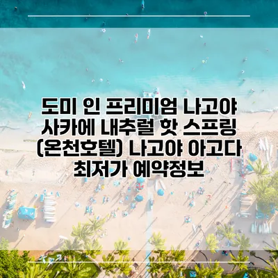도미 인 프리미엄 나고야 사카에 내추럴 핫 스프링 (온천호텔) 나고야 아고다 최저가 예약정보