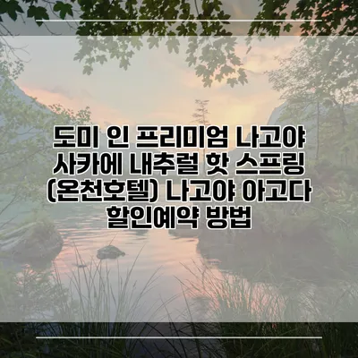 도미 인 프리미엄 나고야 사카에 내추럴 핫 스프링 (온천호텔) 나고야 아고다 할인예약 방법