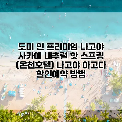 도미 인 프리미엄 나고야 사카에 내추럴 핫 스프링 (온천호텔) 나고야 아고다 할인예약 방법