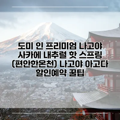도미 인 프리미엄 나고야 사카에 내추럴 핫 스프링 (편안한온천) 나고야 아고다 할인예약 꿀팁