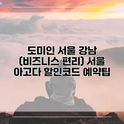 도미인 서울 강남 (비즈니스 편리) 서울 아고다 할인코드 예약팁