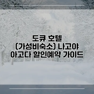 도큐 호텔 (가성비숙소) 나고야 아고다 할인예약 가이드