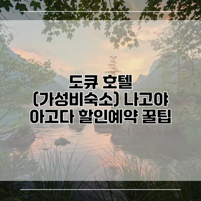 도큐 호텔 (가성비숙소) 나고야 아고다 할인예약 꿀팁