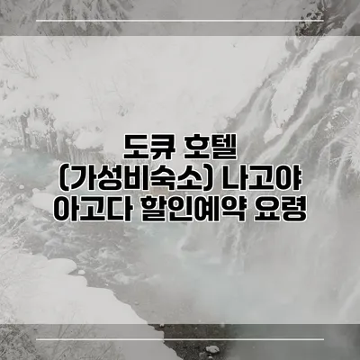 도큐 호텔 (가성비숙소) 나고야 아고다 할인예약 요령