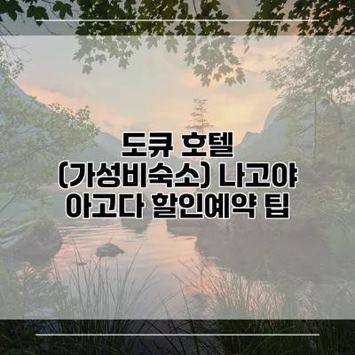 도큐 호텔 (가성비숙소) 나고야 아고다 할인예약 팁