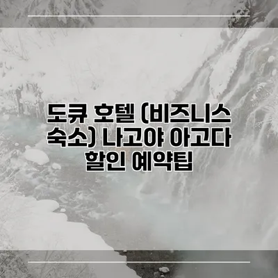 도큐 호텔 (비즈니스 숙소) 나고야 아고다 할인 예약팁