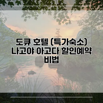 도큐 호텔 (특가숙소) 나고야 아고다 할인예약 비법