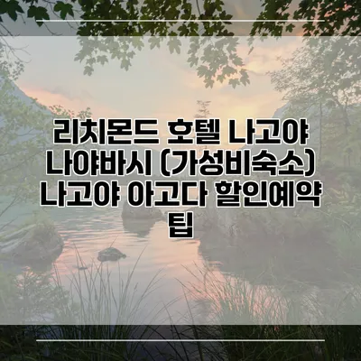 리치몬드 호텔 나고야 나야바시 (가성비숙소) 나고야 아고다 할인예약 팁