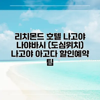 리치몬드 호텔 나고야 나야바시 (도심위치) 나고야 아고다 할인예약 팁