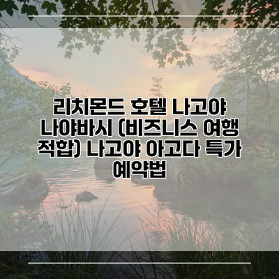 리치몬드 호텔 나고야 나야바시 (비즈니스 여행 적합) 나고야 아고다 특가 예약법