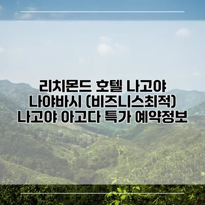 리치몬드 호텔 나고야 나야바시 (비즈니스최적) 나고야 아고다 특가 예약정보