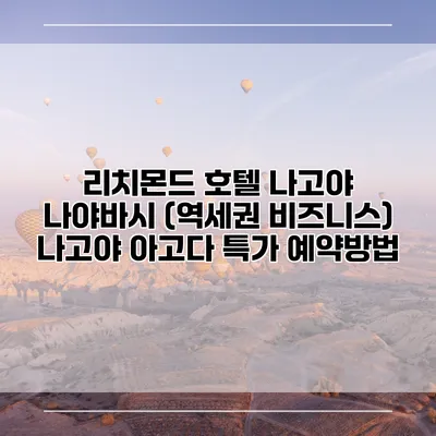 리치몬드 호텔 나고야 나야바시 (역세권 비즈니스) 나고야 아고다 특가 예약방법