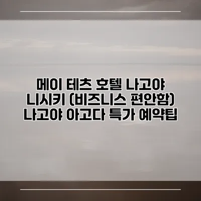 메이 테츠 호텔 나고야 니시키 (비즈니스 편안함) 나고야 아고다 특가 예약팁