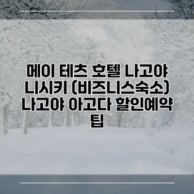 메이 테츠 호텔 나고야 니시키 (비즈니스숙소) 나고야 아고다 할인예약 팁