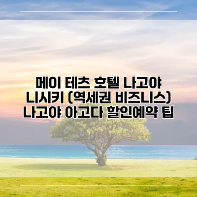 메이 테츠 호텔 나고야 니시키 (역세권 비즈니스) 나고야 아고다 할인예약 팁