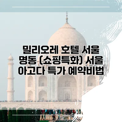 밀리오레 호텔 서울 명동 (쇼핑특화) 서울 아고다 특가 예약비법