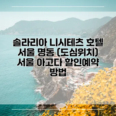 솔라리아 니시테츠 호텔 서울 명동 (도심위치) 서울 아고다 할인예약 방법