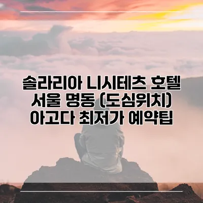 솔라리아 니시테츠 호텔 서울 명동 (도심위치) 아고다 최저가 예약팁