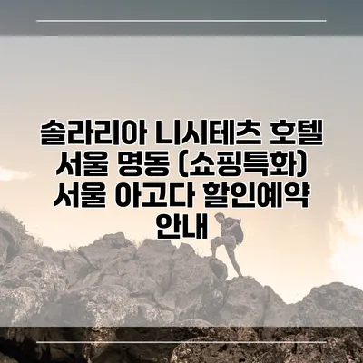 솔라리아 니시테츠 호텔 서울 명동 (쇼핑특화) 서울 아고다 할인예약 안내