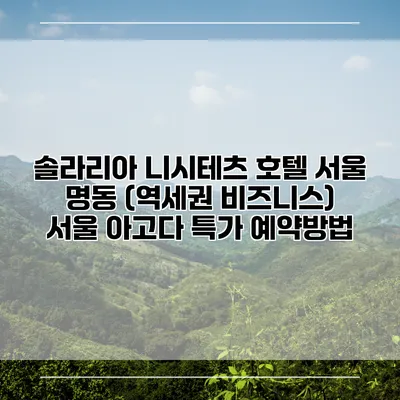 솔라리아 니시테츠 호텔 서울 명동 (역세권 비즈니스) 서울 아고다 특가 예약방법