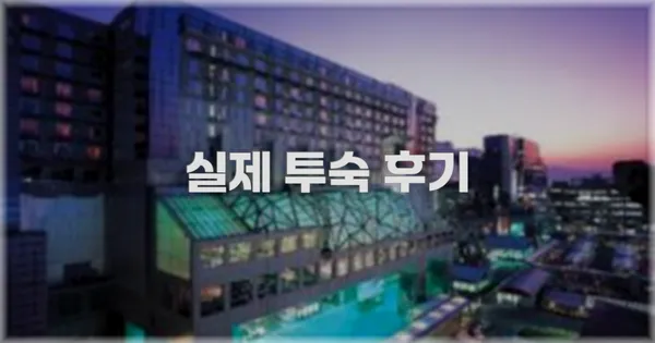 💬 실제 투숙 후기