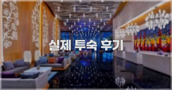 💬 실제 투숙 후기