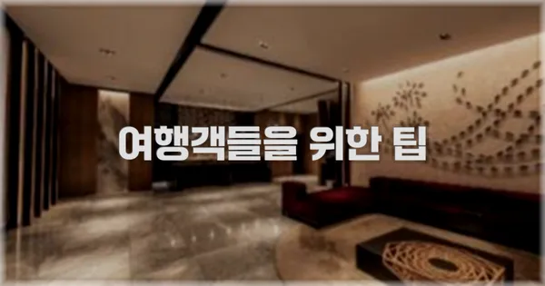 여행객들을 위한 팁