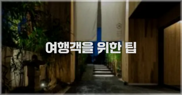 여행객을 위한 팁