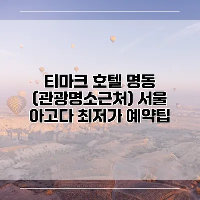 티마크 호텔 명동 (관광명소근처) 서울 아고다 최저가 예약팁