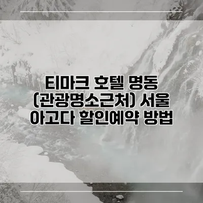티마크 호텔 명동 (관광명소근처) 서울 아고다 할인예약 방법