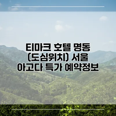 티마크 호텔 명동 (도심위치) 서울 아고다 특가 예약정보