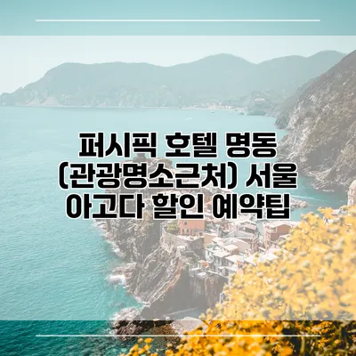 퍼시픽 호텔 명동 (관광명소근처) 서울 아고다 할인 예약팁